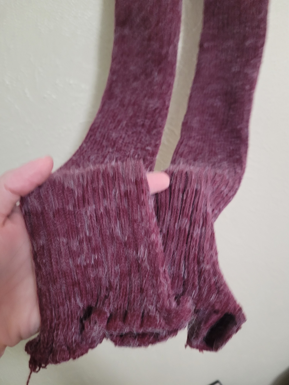 Cozy Marled Burgundy Knit Arm/Leg Warmers